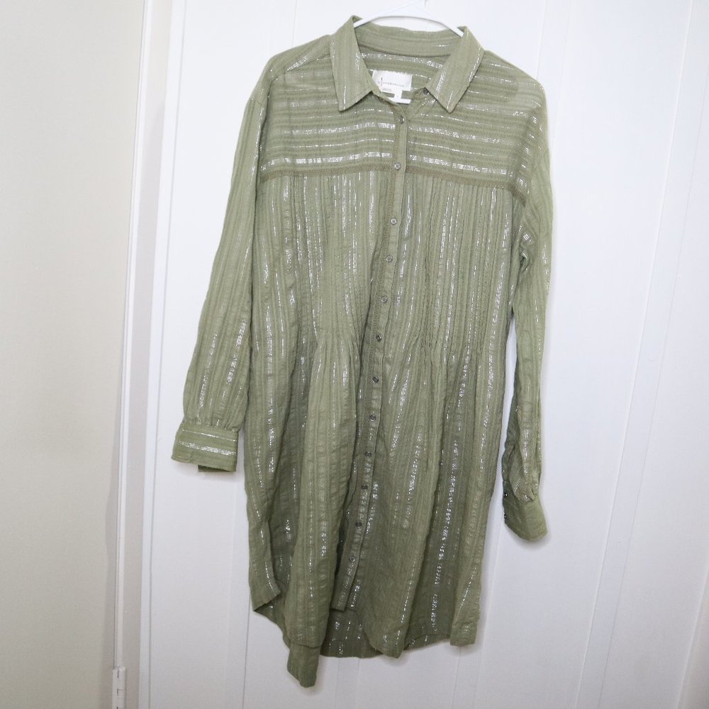 Anthropologie Button Down Shirtdress Size Medium